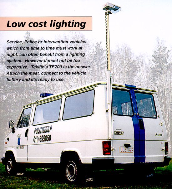 Low Cost TF700 Clark Masts Teklite mobile emergency lighting option